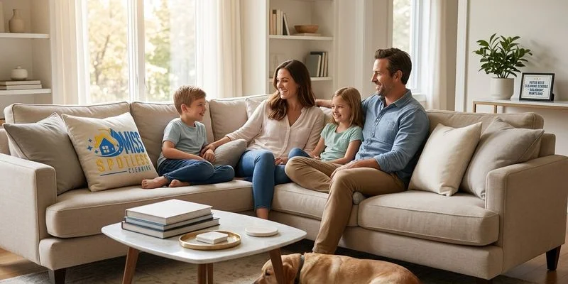 Happy Salisbury family enjoying their professionally cleaned home together